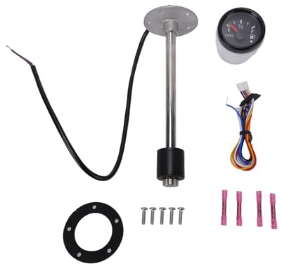 Tnfeeon Bränsleavsändande Enhet och Mätarsats 240 33 Ohm 6 Inch (Svart urtavla Svart)