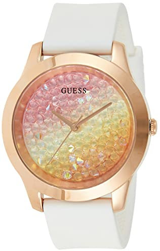 Guess Damen Analog Uhr Crush mit Silikonband