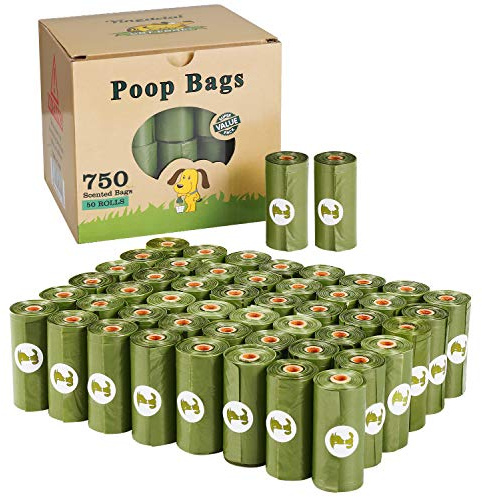 Yingdelai Dog Poo Bags Biodegradable 750 Counts - Large and Thick Eco Friendly Dog Poop Waste Bags | Fresh Scented