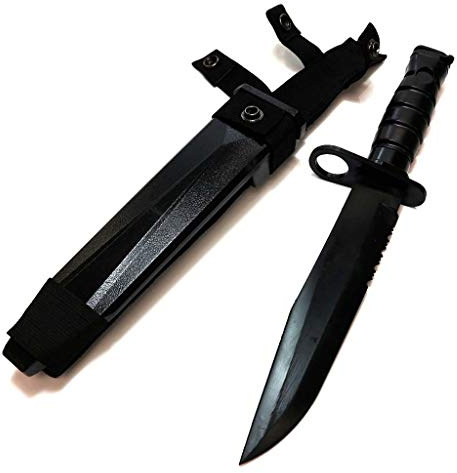 Airsoft Spare Parts CYMA Soft Rubber Plastic Caoutchouc Souple en Plastique M10 Knife Couteau (Non-Sharp Fake Knife) (Faux Couteau Non Tranchant) with Sheath avec Gaine Black Noir