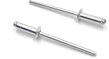 ISPINNER 100pcs 1/8 x 1/2 Aluminum Blind Rivets, 3.2 x 12.7mm Pop Rivets, Pack of 100 (Silver)