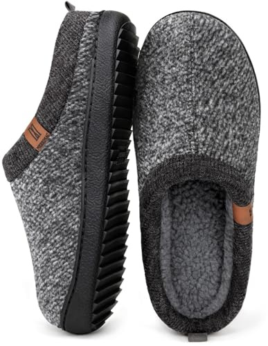 MERRIMAC Pantoufles classiques confortables en mousse à mémoire de forme pour homme Gris graphite,41-42 EU