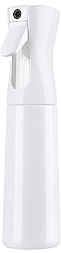 Creamify Flacone spray per capelli, nebulizzatore, spruzzatore a pressione continuo, ultra fine, per parrucchieri, parrucchieri, accessori per barbiere, flacone spray per piante, 300 ml, bianco