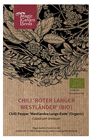 Chile “Westlandse Lange Rode” (Capsicum annuum) orgánico - aprox. 10 semillas