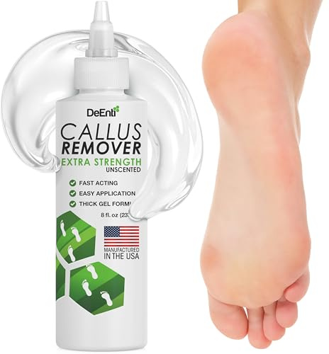 DeEnterprises Callus Remover Extra Strength Gel for Feet (8oz, Unscented), Professional Salon Callus Remover Gel