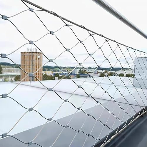 QSTGX Flexible Edelstahl-Seilmasche, Drahtseilgeflecht, Schlagfestes Metallgewebe Gartenzaun Tierkäfignetz Höhenschutznetz Color : 10cm, Size : 1x3M(3.3X9.8FT)