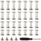 Roosea 120 Sets Viti di Collegamento Vite a Testa Piatta Viti Per Rilegatura M5 * 5/10/15/20 mm Kit di Rivetti a Vite Vite a Testa Piatta in Argento per Pelle Fai da te Libro Album con Cacciavite