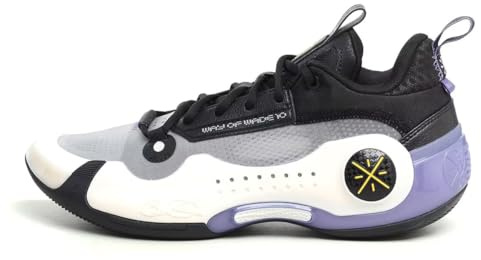 Li-Ning Way of Wade 10 Men Basketball Shoes Lining Anti-Slip Professional Shock Absorption Sneakers Sports Shoes Black Grey Purple US 9.5/ UK 8.5