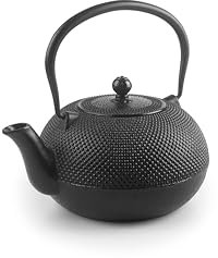 IBILI - Tetera hierro fundido Negra, 1 litro, Interior esmaltado, Apto para inducción