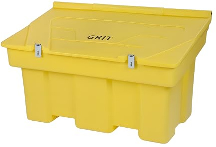 350L Yellow Grit Salt Bin Stackable Lockable Heavy Duty Containers 126x75x71CM