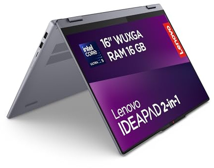 Lenovo IdeaPad 5 2-in-1 Laptop | 16 WUXGA Display | Intel Core Ultra 5 | 16GB RAM | 512GB SSD | Intel Grafik | Windows 11 Home | QWERTZ | Luna Grey | 3 Monate Premium Care