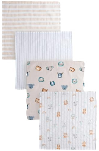 NEXT Nyfödda unisex Muslindukar baby 4-pack Animal Characters Medium
