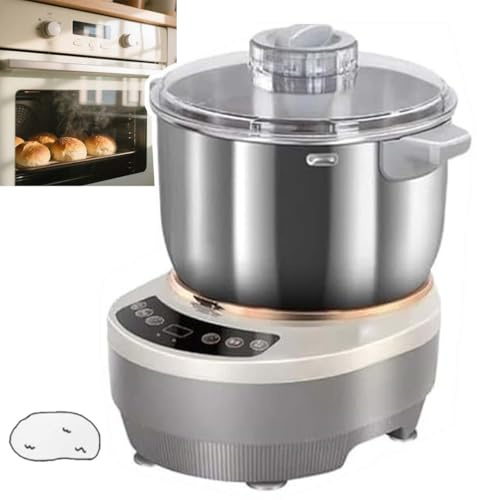 CUTANGELAR Köksmaskin Stor Kapacitet Med Rostfritt Stål 304 Skål, Kapacitet 5L/7L, Smart Knådning Och Jäsning, Tyst Motor 200W, Maskin För Bröd Pizza Och Dumplings.(7L)