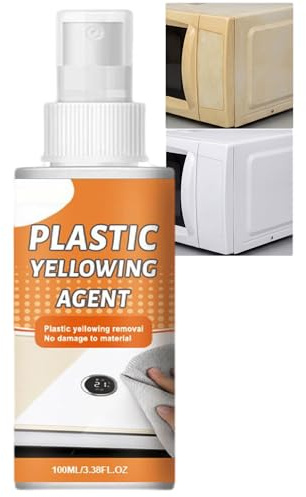 Spray smacchiatore per plastica ingiallita, detergente potente per macchie gialle, ravvivante rapido per plastica bianca, PVC, UPVC, detergente multiuso per la casa (1PCS)