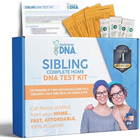 My Forever DNA® Sibling DNA Collection Kit | 46 DNA Markers | At-Home Sample Collection | Full or Half Sibling Relationship Analysis | Private & Confidential | All Fees Included