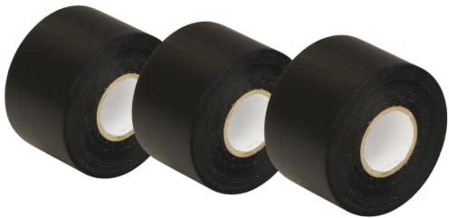 GOCABLETIES - Isolierband Schwarz - 50 mm x 33 m - strapazierfähiges, selbstklebendes Isolierband - zum Schutz, Bündeln und Reparieren von Kabeln - 3 Rollen