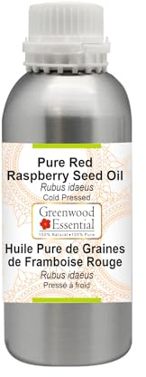 Greenwood Essential Olio di semi di lampone rosso naturale (Rubus idaeus) spremuto a freddo, 300 ml