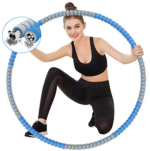 DUTISON Hula Hoop Reifen für Erwachsene, Hullahub Reifen Stabiler Edelstahlkern und Längeres Leben,Mit Massage Design EIN 8-Teiliger Abnehmbarer Hoola Hoop Für Abnehmen/Trainin/Bauchmuskelkonturen