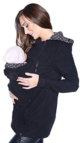 MijaCulture Veste de portage/pull en polaire pour écharpe 3073A (42, noir/gris)
