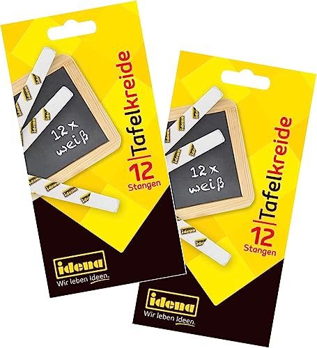 Idena 621721 - Tafelkreide weiß in Faltschachtel, 6 x 12 Stangen