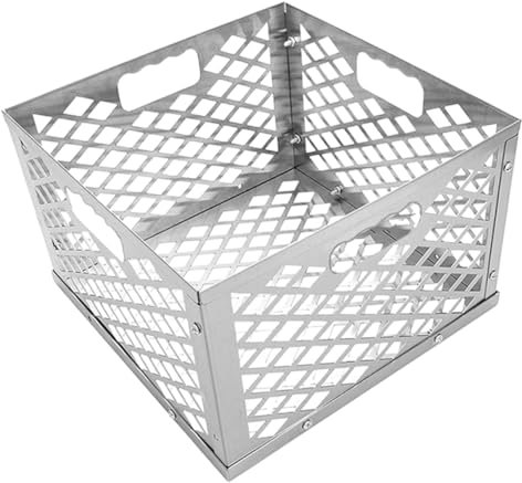 Sosoport Holzkohle-Feuerkorb Feuerbehälter für Holzkohle Kohlekorb aus Metall grillzubehör Aufbewahrungskörbe Kohlehalter Kohlebehälter draussen Kohlekiste Mehrzweckkorb Aufbewahrungskiste