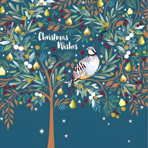 GBCC Charity Christmas Cards Pack of 10 - Charity Christmas Cards with Partridge and Pear Tree Design - Eco-Friendly Xmas Cards Multipack with Envelopes