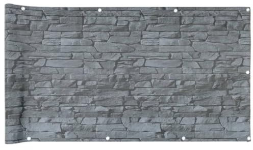 vidaXL Sichtschutz für den Garten, PVC, Steinoptik, grau, 400 x 75 cm, Zaunrolle, Zaunband, Sichtschutz
