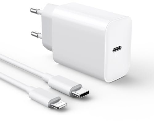30W Cargador Carga Rapida for iPhone 14/14 Pro/14 Pro Max/14 Plus 13 12 11 SE XR X XS 8 7, iPad Air Mini, AirPods, USB C Carregador Rapido 2M Cable USBC Rápida Cabezal Pared Charger Adaptador Corrient