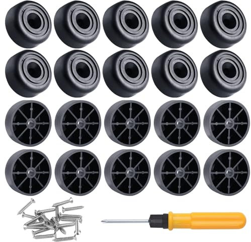 UYUYong 20 Piezas Patas Redondas de Plástico, Patas de Plástico con Tornillo, Diámetro Ø 32 X H 13 mm Patas de Muebles Pequeños Topes Pies para Muebles de Madera Mesas Sillas Sofás Armarios