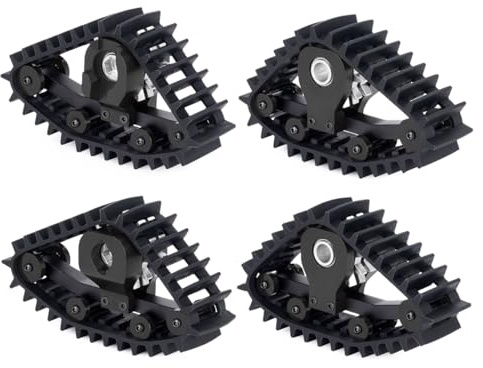 JOYSOG Pneus de chenille 1/18 RC Crawler, pneus de roue de piste de neige pour Traxxas 1/18 Trx4M RC Crawler Accessoires de voiture Pièces de rechange (Noir)