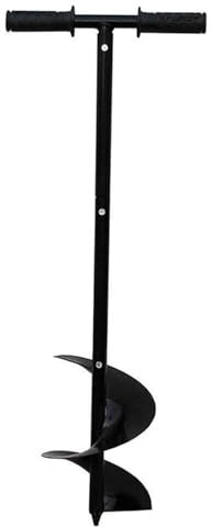 YiAndeli Hand Auger Post Hole Digger, Manual Garden Hole Digging Drill Bit, T Shaped Earth Planter Garden Fence Auger for Digging, Planting, Cultivating Black,1