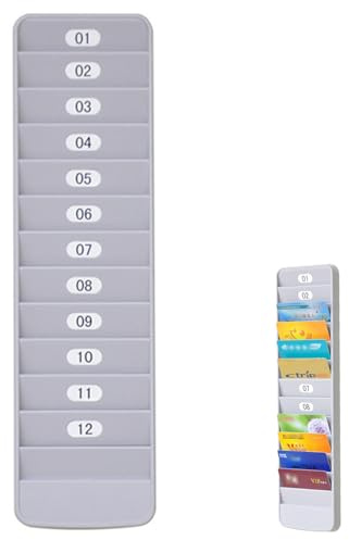 CaiYuanGJ Employee Attendance Card Rack, 12 Slots Wall Credit Card Holder