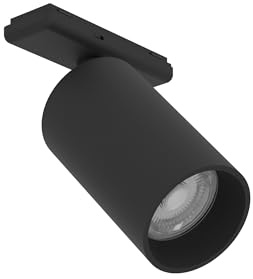 EGLO LED-strålkastare för Track Plus skensystem, dimbar takspot | tillbehör för skena, svart plast, varm- till kallvit, Ø 5,8 cm