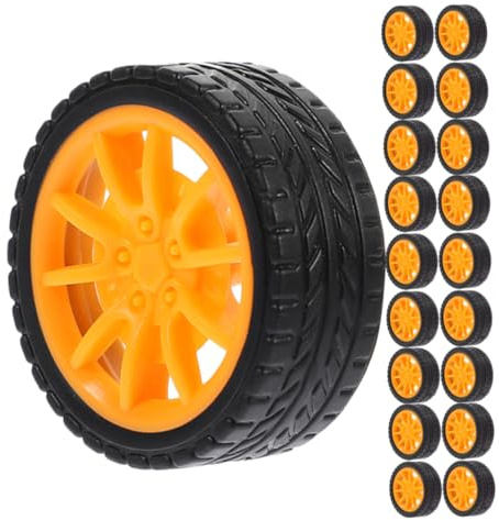 ZUNOXAZ 25 Pezzi Ruote di Gomma per Auto Giocattolo Fai da Te 30mm per Bambini Ruote Piccole di Montaggio per Modellini Auto Fai da Te per creatività e Gioco Educativo