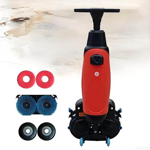 GIZMIT Fregadora de Pisos eléctrica, fregadora Secadora automática, minimáquina para Pisos con Ancho de Limpieza de 45 cm, para hogar, Oficina y pequeños Espacios comerciales Red
