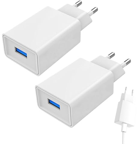 2 stycken USB-laddare strömförsörjning, 5 V 2 A universell laddningskontakt, nätadapter, adapter uttag strömadapter laddningskontakt kompatibel med iPhone, iWatch, kameror, surfplattor, MP3, eBook