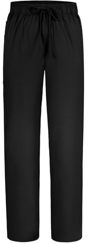 DiULi Pantalon Infirmière Professionnel,Pantalon Médical Confortable à Taille Élastique avec 4 Poches,Tissu Respirant et Élastique,pour Infirmières,Aides-Soignantes à l'Hôpital et en Clinique,Nior-L