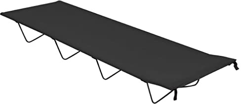 Tomostar Lit de Camp, Lit d’appoint pour Camping Voyage Plage 180x60x19 cm Tissu Oxford et Acier Noir