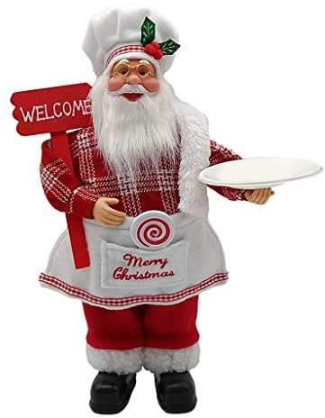 Zeizafa Figuras de Papá Noel de 30,5 cm, decoración de escritorio de Papá Noel para decoración de mesa de muñeca