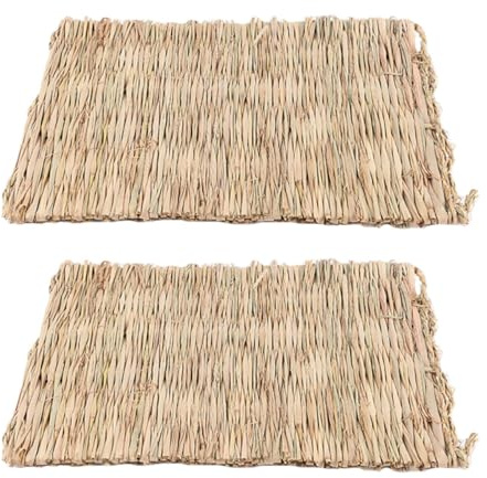 Artibetter Tappetino per Criceti in Paglia Naturale 2 Unitá per Animali Domestici Beige per Gabbia di Criceto Materiale Foglia Naturale e Paglia