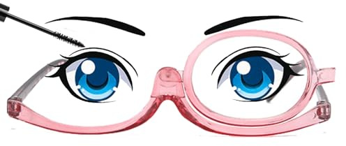 Genérico Gafas de Maquillaje, lectura de maquillaje para mujeres con bisagra de resorte, Lectores De Cosméticos Abatibles Con Lupa 1.0x 1.5x 2.0x 2.5x 3.0x 3.5x 4.0x(Pink leopard print,3.5x)
