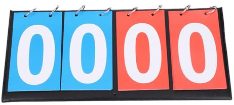 Bnineteenteam Sports Digit Scoreboard, 4 Digit Portable Flip Score Counter Sports Competition for Table Tennis Basketball(4 Digit-Red+Blue) Petanque Score Keeper