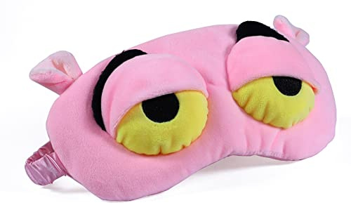 Apanphy® Mascherina per Dormire, Fluff Dormire Divertente novità Cartone Animato Rana Copricapo eyeshade Maschera di Viaggio del Sonno (Rosa)