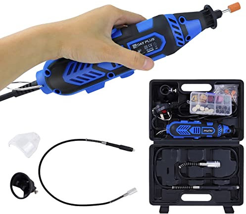 Multifunktionswerkzeug Elektrisch Drehwerkzeug Multischleifer 135W mit 80 Zubehörteilen, 6 Variable Drehzal Rotationswerkzeug 10000-32000 RPM zum Handwerker DIY Schneiden, Schnitzen, Bohren, Polieren