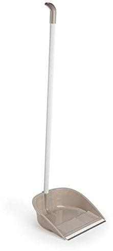 CABLEPELADO Recogedor con Palo plástico engomado | Resistente | Limpieza hogar | Herramienta de Limpieza | Apto para Limpieza de Polvo, Basura, Ceniza u Hojas | 84 cm Altura x 26 cm Ancho | Beige