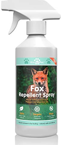 KinderPet® Fox Repellent Anti Fox Fouling Spray Natural Humane Fox Deterrent Stop Foxes in Garden Fouling Digging Scratching Eucalyptus Peppermint 500ml