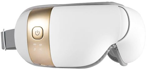 HubiCare HEM-5 Augenmassagegerät mit Wärme und Vibration, für müde Augen zur Entspannung, reduziert Augenbelastung Augenringe und Tränensäcke, fördert besseren Schlaf, faltbar tragbar (Weiß)