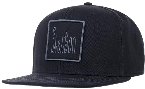 Stetson Brand Patch Snapback Keps Damer/Herrar - flat brim hatt basebollkeps Snapback, med skärm Vinter Höst Vår Sommar Sommar-Vinter - One Size blå