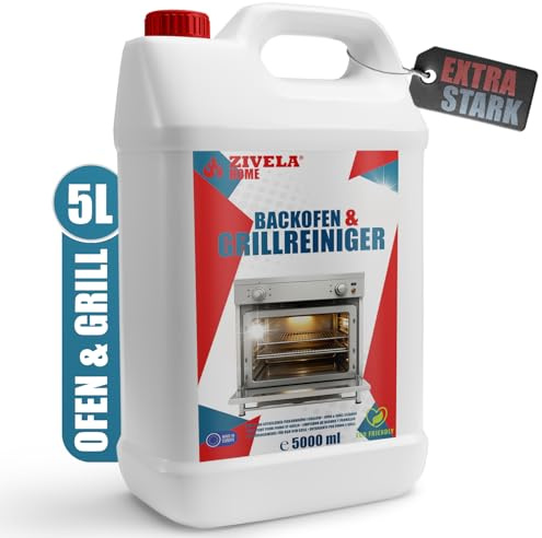 Ugns- och grillrengöring 5 l | 5 liter vätska | rengörings- och avfettningsmedel | för ugn, spis och grill och eldstäder | effektiv och effektiv