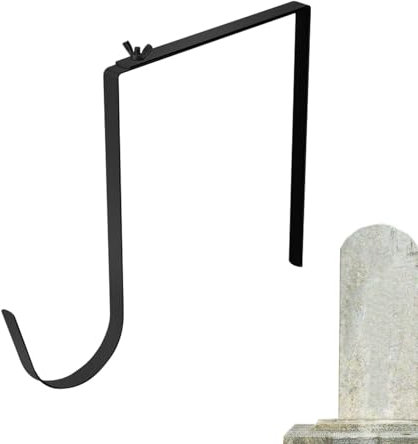 Gancio a corona per porta d'ingresso – Con viti sulla parte superiore Adattabile alla Dimensione Cimitero in Metallo | – Gancio decorativo per Halloween